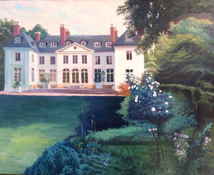 Painting titled "Château de La Chesn…" by Michel Munier, Original Artwork, Oil