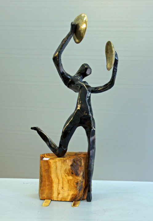Sculpture titled "CYMBALLES" by Michel Neuville, Original Artwork, Bronze