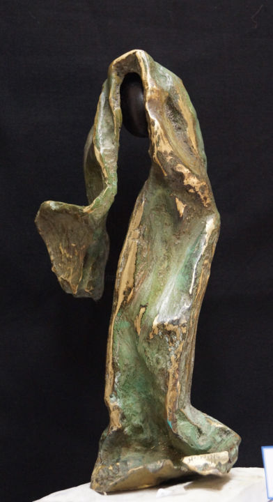 Sculpture titled "femme drapée" by Michel Neuville, Original Artwork, Metals