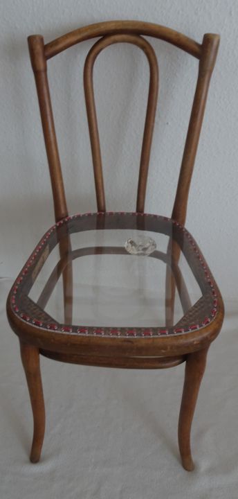 Artisanat intitulée "chaise gros "diaman…" par Michel Pittet, Œuvre d'art originale