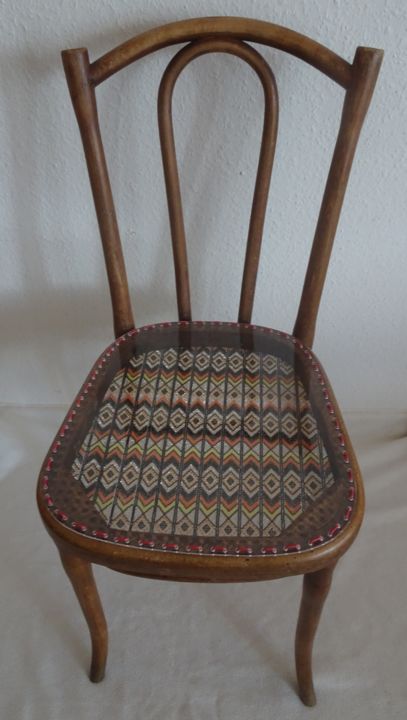 Artisanat intitulée "chaise losange" par Michel Pittet, Œuvre d'art originale