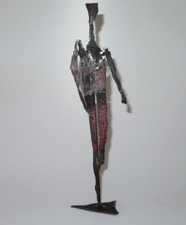 「Promeneur」というタイトルの彫刻 Michel Sidobreによって, オリジナルのアートワーク, 金属