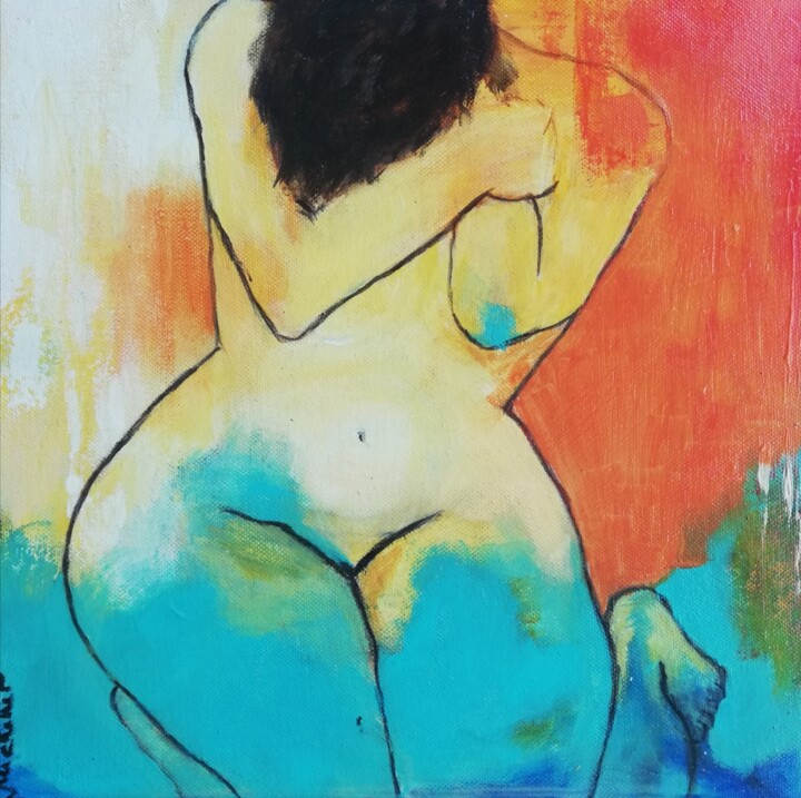 Peinture intitulée "Rachel" par Joelle Michenet, Œuvre d'art originale, Acrylique