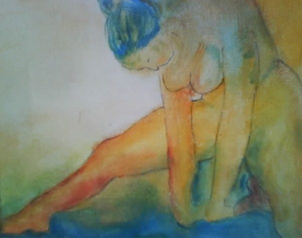 Pintura intitulada "petit nu" por Joelle Michenet, Obras de arte originais, Acrílico