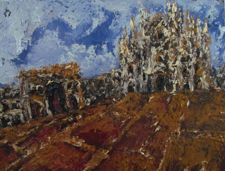 Pittura intitolato "Milano" da Michele Principato Trosso, Opera d'arte originale, Olio