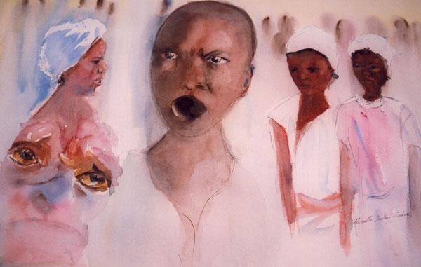 Картина под названием "Le cri" - Mireille Dubois-Vanhove, Подлинное произведение искусства, Масло