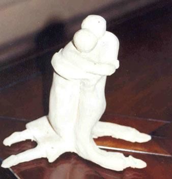 Sculptuur getiteld "Tendresse" door Mireille Dubois-Vanhove, Origineel Kunstwerk