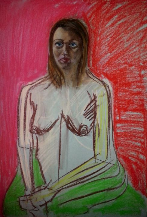 Rysunek zatytułowany „Żal” autorstwa Michoraj, Oryginalna praca, Pastel