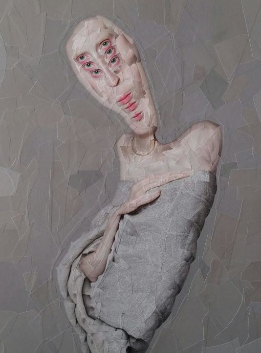 Collagen mit dem Titel "Caterpillar, 2017,…" von Jiéchū De Wèizhī, Original-Kunstwerk
