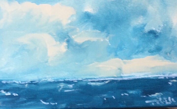 Painting titled "Tempête au conquet…" by Mickael Philippe, Original Artwork, Acrylic