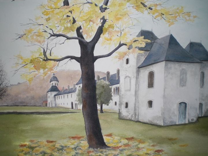 Painting titled "paysage automnal" by Mickael Thébault, Original Artwork