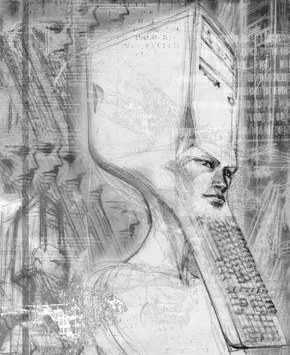 Digitale Kunst getiteld "Faraón" door Mick Murillo, Origineel Kunstwerk, Digitaal Schilderwerk