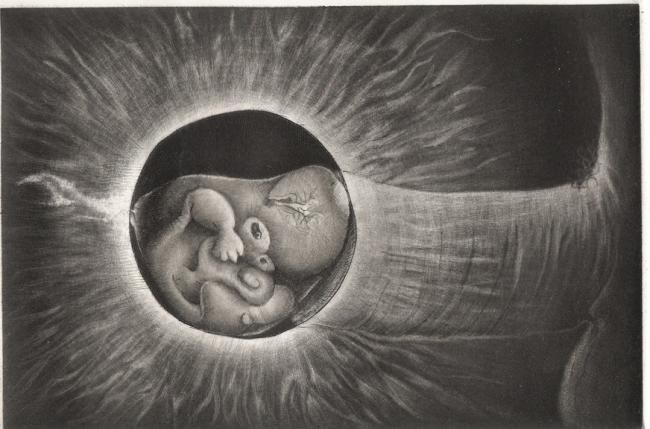 Printmaking titled "eclipse-toi" by Mictorn, Original Artwork, Engraving
