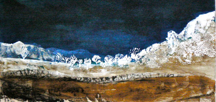 Peinture intitulée "le-rocher-de-fons.j…" par Michèle Genvrin, Œuvre d'art originale