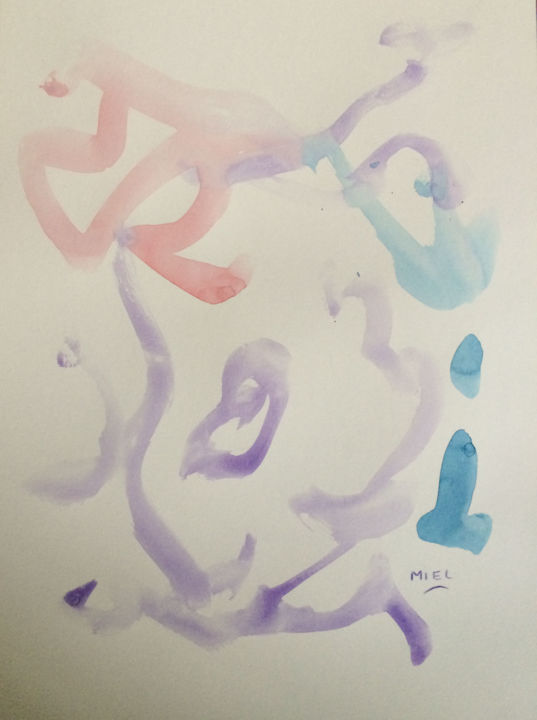 Peinture intitulée "Destinée" par Miel, Œuvre d'art originale, Aquarelle