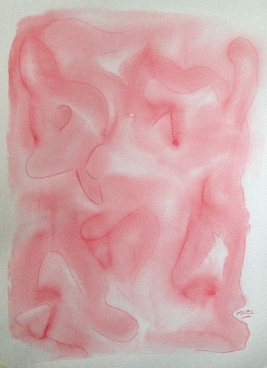 Painting titled "Origines" by Miel, Original Artwork, Watercolor