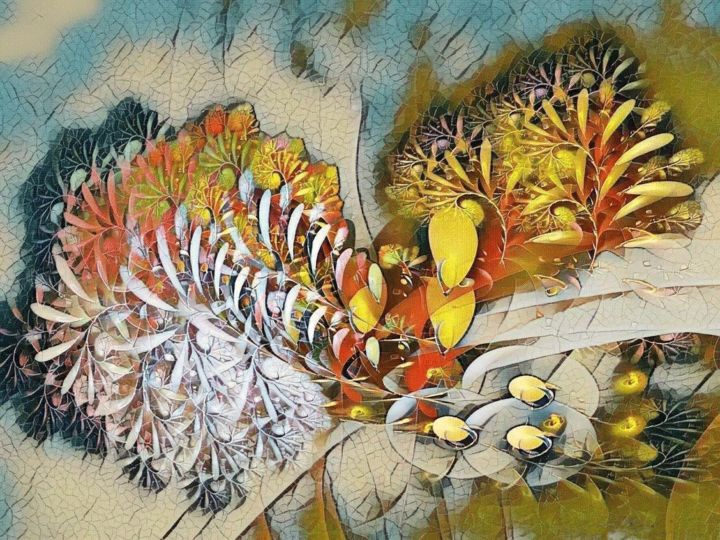 Artes digitais intitulada "Sending Flowers   #…" por Mies De Graaf, Obras de arte originais, Trabalho Digital 2D