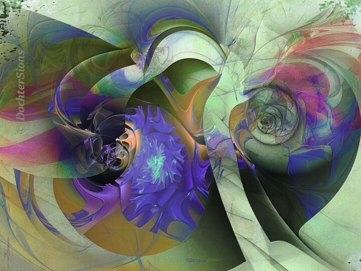 Digital Arts titled "Purple flower" by Mies De Graaf, Original Artwork, 2D Digital Work