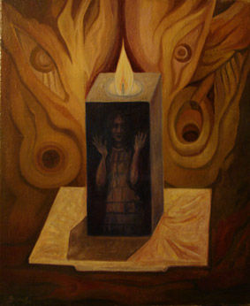Malarstwo zatytułowany „świeca” autorstwa Mieczysław Burda, Oryginalna praca