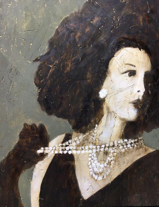 Pintura titulada "Donna con collana d…" por Miglior Opera, Obra de arte original