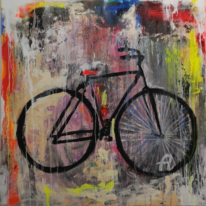 Painting titled "bike" by Miguel Angel Duarte (ENZO), Original Artwork, Acrylic
