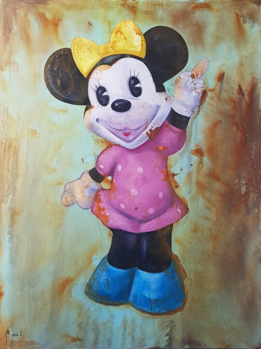 Painting titled "Minnie" by Miguel Angel García López, Original Artwork, Oil