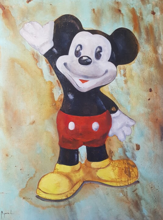 Painting titled "Mickey" by Miguel Angel García López, Original Artwork, Oil