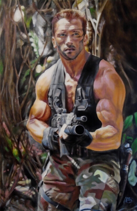 제목이 "depredador"인 미술작품 Miguel Angel Garcia로, 원작, 기름 나무 들것 프레임에 장착됨