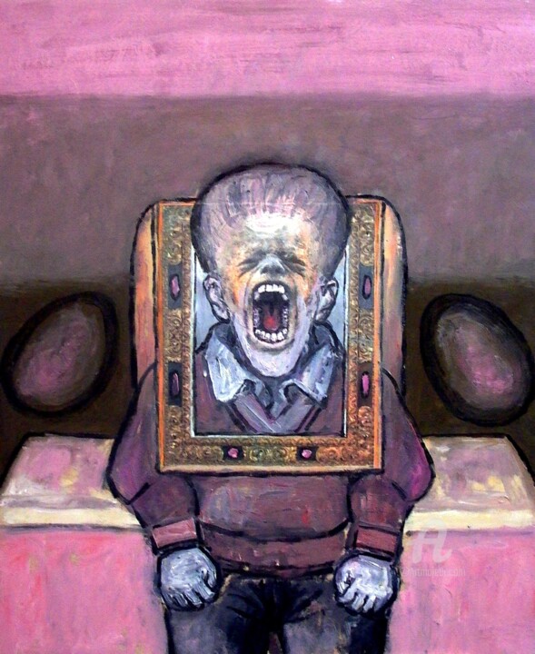 Картина под названием "Personaje2" - Miguel Ángel Sáez, Подлинное произведение искусства, Масло