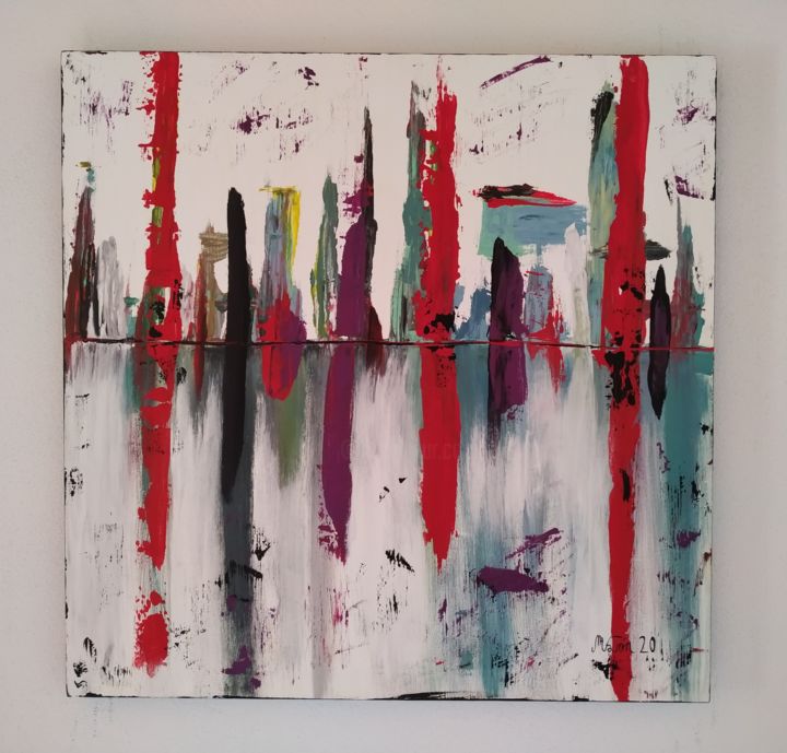 Painting titled "Abstract 11" by Miguel Ángel Varón Recaj, Original Artwork, Acrylic