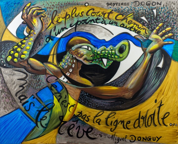 绘画 标题为“Le rêve Dogon” 由Miguel Donguy, 原创艺术品, 丙烯