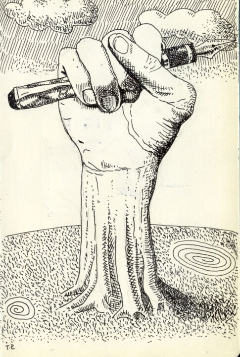 La Pluma, Dibujo por Miguel Rojas | Artmajeur