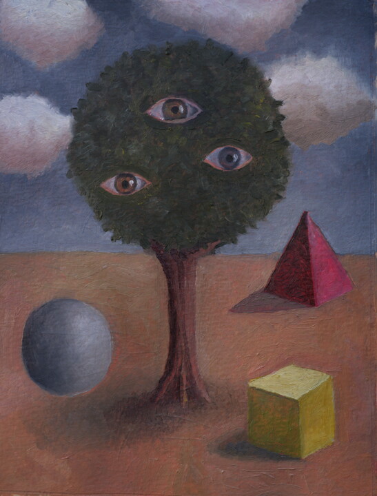 Painting titled "Ojos II" by Miguel Rojas, Original Artwork, Oil