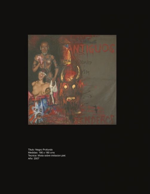 Pittura intitolato "Negro profundo" da Miguel Angel Ramirez Morales, Opera d'arte originale, Olio