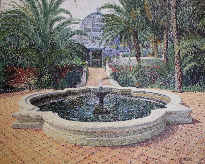 Painting titled "la fuente" by Miguel Angel Ferrer Puig, Original Artwork, Oil