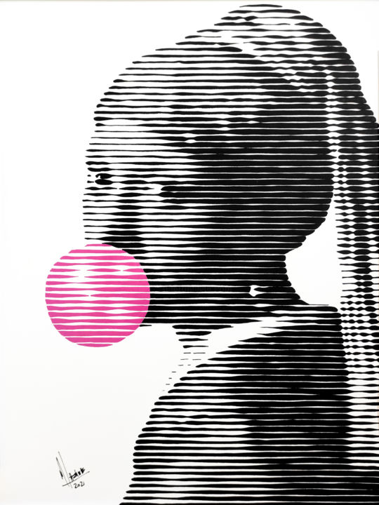 Картина под названием "Bubble gum 02" - Miguel Angel Lozano Bonora, Подлинное произведение искусства, Акрил Установлен на Де…