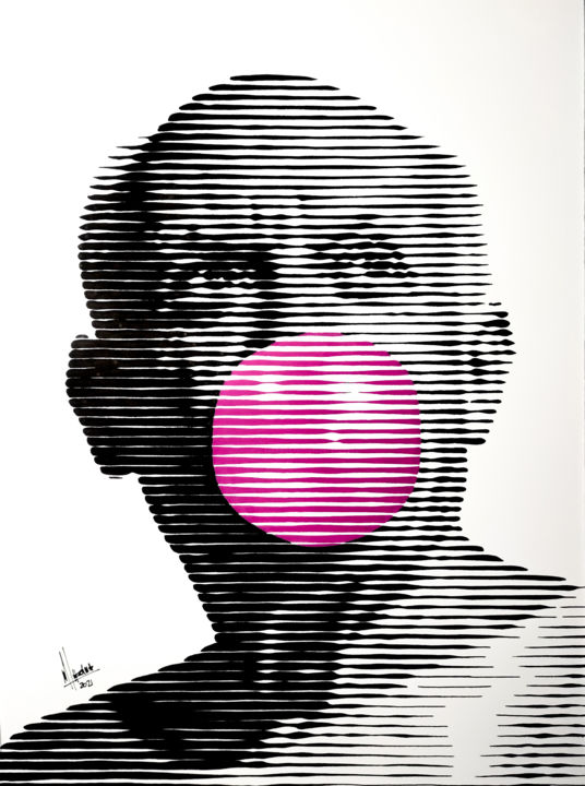 Pintura titulada "Bubble gum 10" por Miguel Angel Lozano Bonora, Obra de arte original, Acrílico Montado en Panel de madera