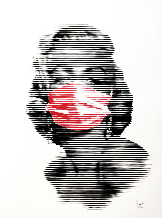 绘画 标题为“Anonymous 07” 由Miguel Angel Lozano Bonora, 原创艺术品, 丙烯 安装在木板上