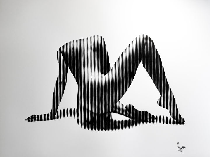 Картина под названием "Desnudo 2020 06" - Miguel Angel Lozano Bonora, Подлинное произведение искусства, Акрил