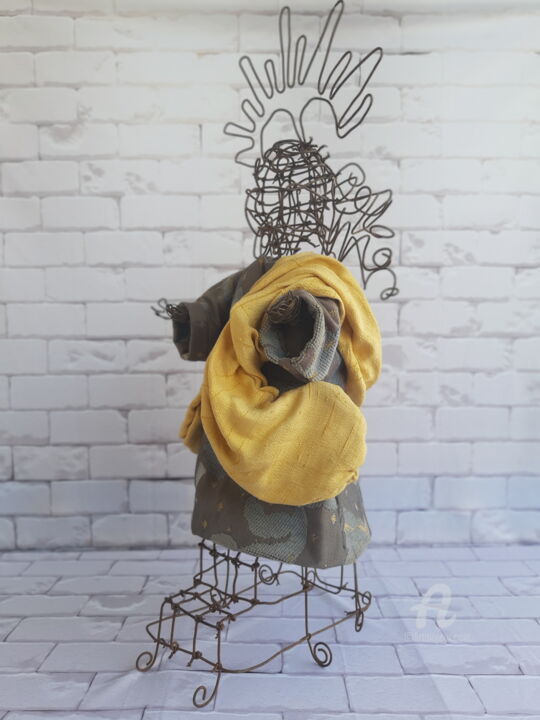 Sculpture titled "Escultura em Arame…" by Miguel Matos, Original Artwork, Wire