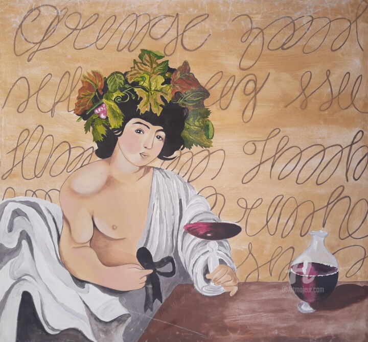 Peinture intitulée "Pintura Deus Baco" par Miguel Matos, Œuvre d'art originale, Acrylique