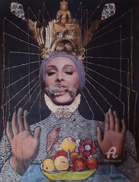 Collages intitolato "Woman Diamond" da Miguel Matos, Opera d'arte originale, Collages
