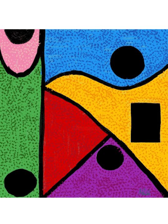 Цифровое искусство под названием "Colores y puntillis…" - Miguel Sanguesa, Подлинное произведение искусства, Цифровая живопи…