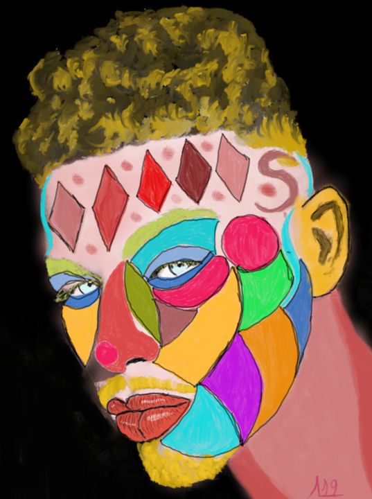 Digitale Kunst getiteld "Maquillaje" door Miguel Sanguesa, Origineel Kunstwerk, Digitaal Schilderwerk