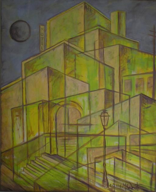 Schilderij getiteld "CENTRO DE S.PAULO 2…" door Miguel Westerberg, Origineel Kunstwerk