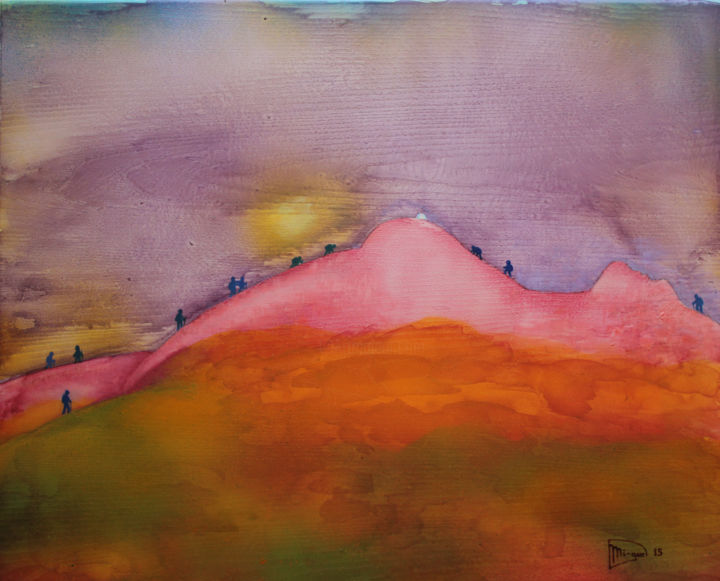 Painting titled "Obsesión por la cum…" by Mi-Guel, Original Art, Acrylic