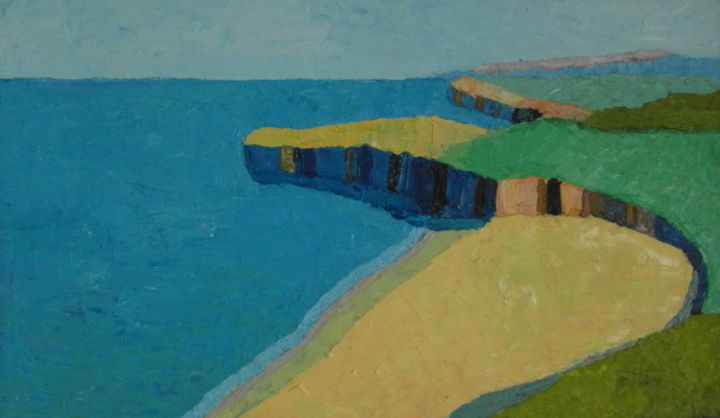 Painting titled "Plage d´Andrin II" by Mi-Guel, Original Art,