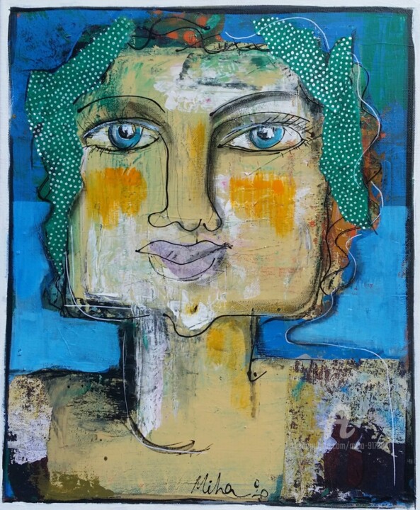 Painting titled "Colette" by Miha, Original Artwork, Collages