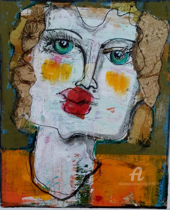 Painting titled "fannette" by Miha, Original Artwork, Acrylic