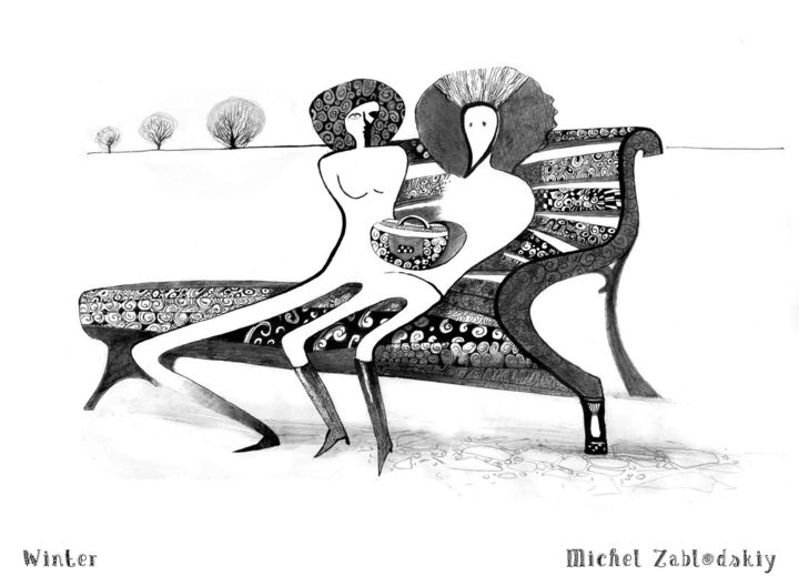 Digital Arts titled "the winter" by Mikhail Zablodskii, Original Artwork, Digital Painting